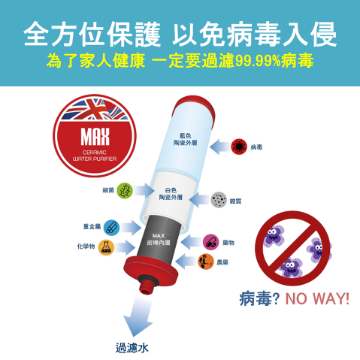 图片 B&amp;H 皇家卫兵CTO MAX 双管淘瓷不锈钢滤水器(磨砂) [原厂行货]