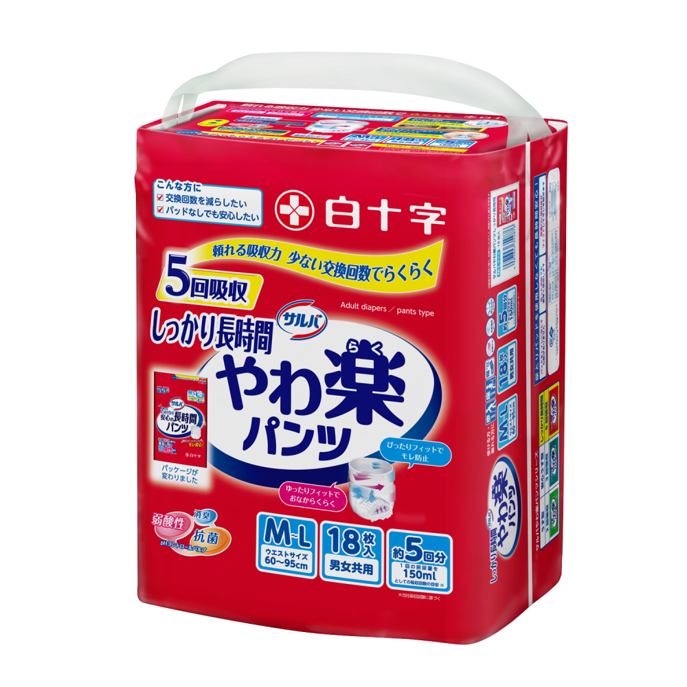 日本喜舒樂 成人紙尿褲 安全防護型 中碼 (18片/包)