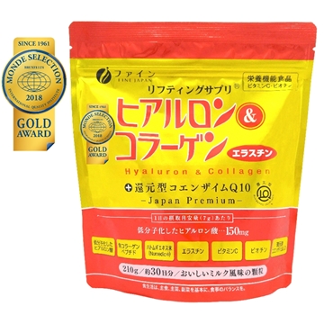 Picture of Fine Japan Hyaluron & Collagen + Ubiquinol (Refill Type) 210g 