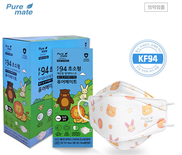 Picture of Korea Puremate KF94 4-layer protective 3D three-dimensional children&#39;s masks 50 (individual packaging) [Original Licensed]