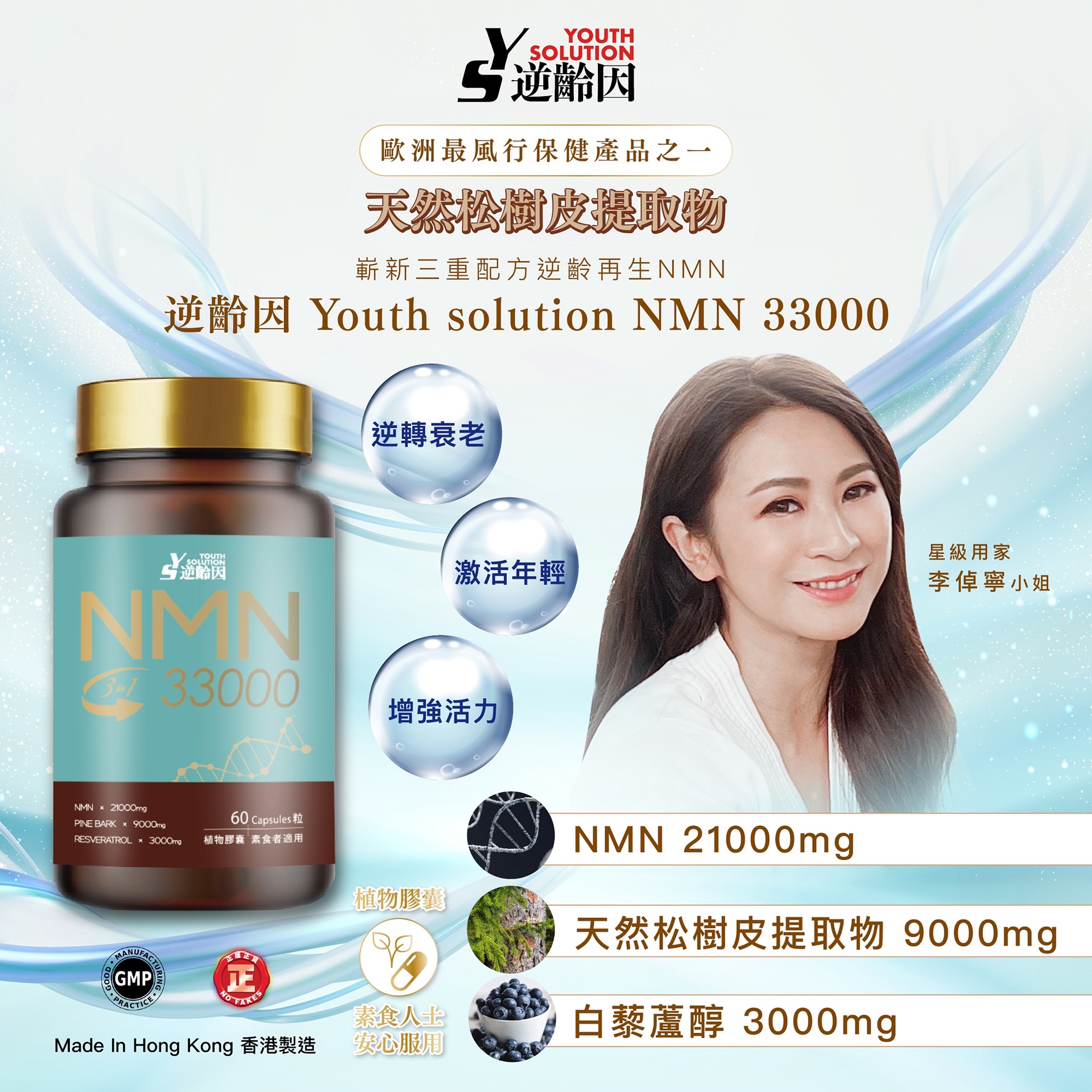 逆齡因Youth Solution NMN33000 60粒全逆齡加強版