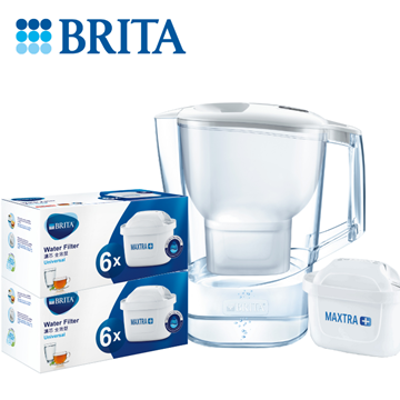 圖片 BRITA ALUNA 2.4L 濾水壺(內附1濾芯)+ 12 件濾芯套裝 - 白色 [原廠行貨]